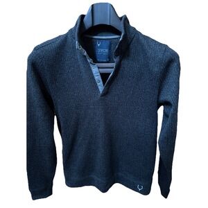 XPLR Jeremiah Sweater Mens Small Plaid Travel Expedition Snap‎ Hound Tooth